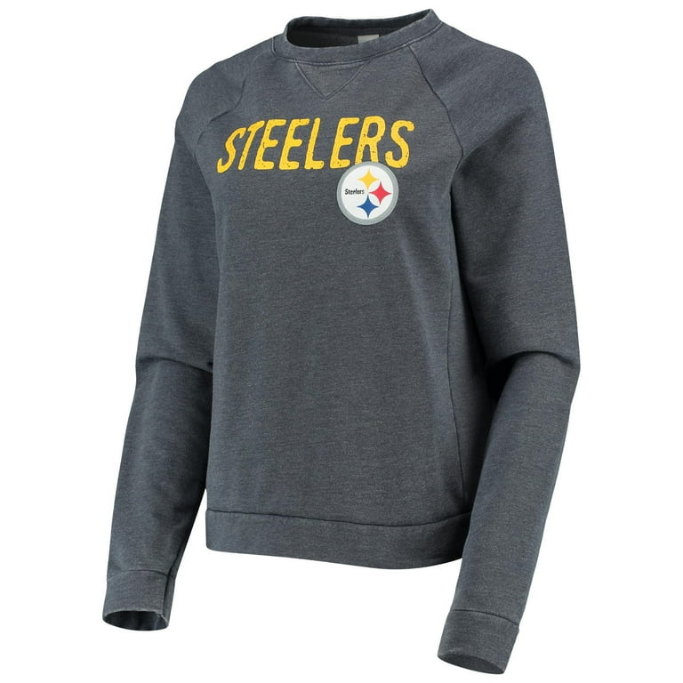 Women's Heathered Charcoal Pittsburgh Steelers Scholar Raglan