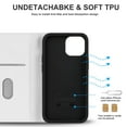 thumbnail image 4 of Feishell Wallet Case Designed for iPhone 13 mini (5.4 inch),Compatible with MagSafe Charger,Stylish PU Leather Magnetic Closure Folio RFID Blocking Protection Card Slots Flip Kickstand Phone Cas,White, 4 of 10