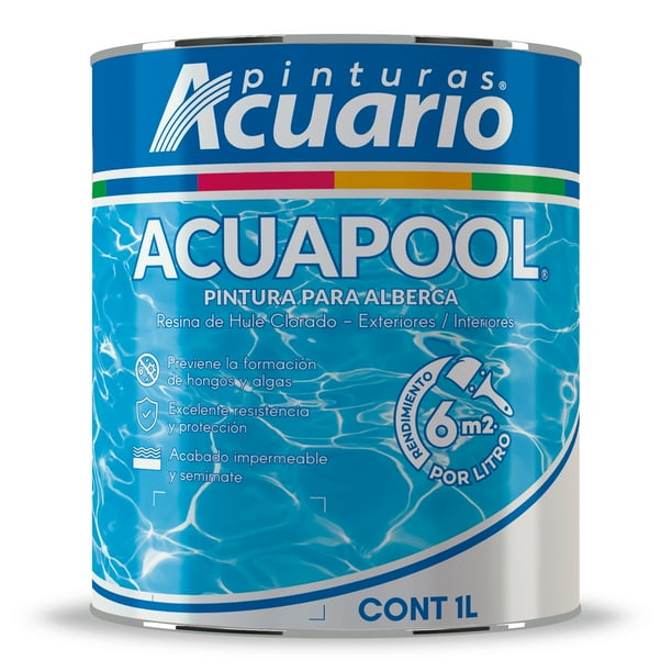 Pintura para Alberca Pinturas Acuario Acuapool 1 Litros Blanco