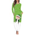 thumbnail image 1 of Conjunto de pijamas con diseño navideño para mujer, ropa de dormir de manga larga con temperamento, Jersey, conjunto de 2 piezas, Otoño e Invierno, 1 of 4