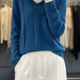 thumbnail image 4 of FDGIU Women's V Neck Cable Knit Sweater, Rib Hem Long Sleeve Loose Fit Pullover Tops Casual Knit Blouses, 4 of 5
