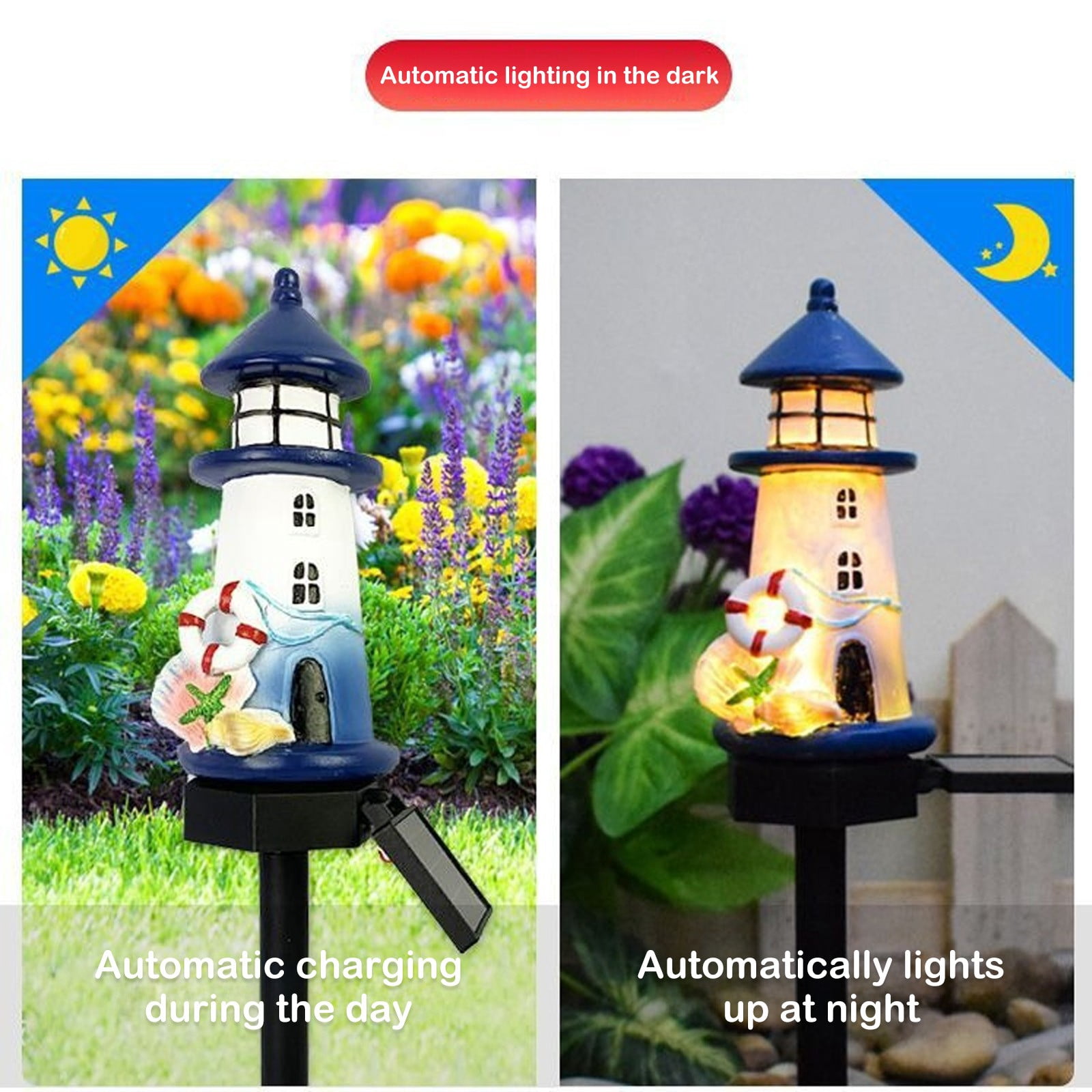 Solar Powered Garden Lighthouse