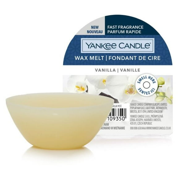 Yankee Candle VANILLA Fast Fragrance Wax Melt Singles (Pack of 2)