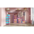 thumbnail image 5 of Living Room Cabinets Happy Color,20" Side Wide Folding Storage Cabinet ,5 Tiers,19.69"×11.81"×50.00",Collapsible Storage Bins with Magnetic Door, Plastic Storage Cabinet with Wheels,Metal Cabinets, 5 of 8