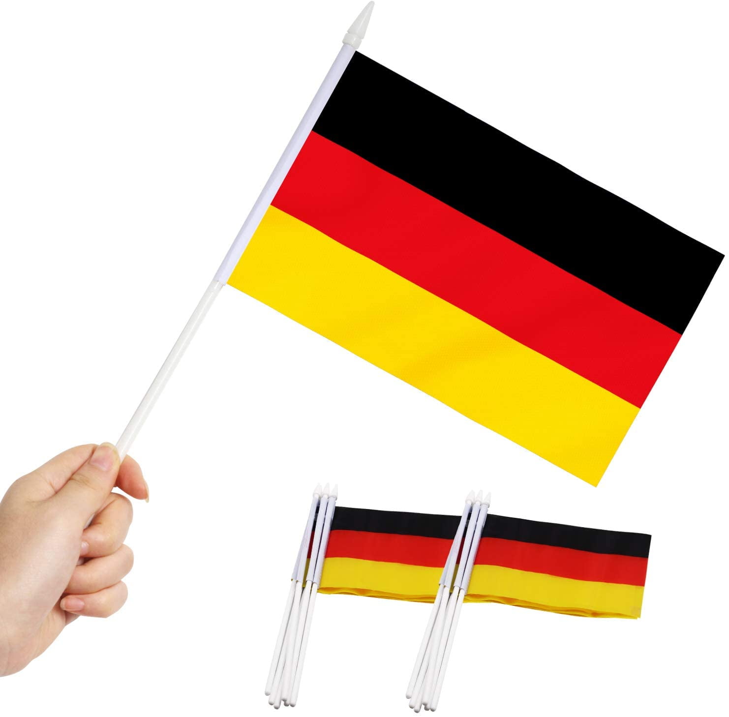GERMANY WITH EAGLE  COUNTRY SMALL 4 X 6  MINI STICK FLAG WITH 10" PLASTIC POLE 