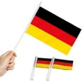 thumbnail image 1 of Anley Germany Mini Flag 12 Pack - Hand Held Small Miniature German Flags on Stick - 5x8 Inch with Solid Pole & Spear Top, 1 of 6