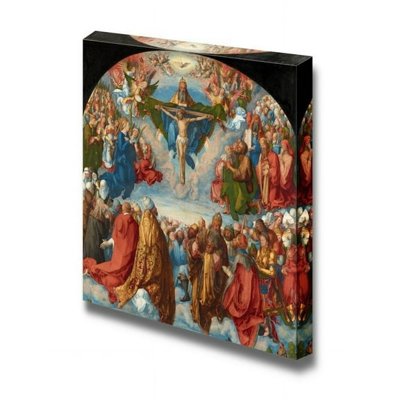 wall26 - All Saints, Adoration of The Trinity (Landauer Altar) by Albrecht Durer - Canvas Print Wall Art Famous Painting Reproduction - 24" x 24"