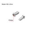 thumbnail image 2 of Uxcell M2x5mm Phillips Screw Fastener Silver Tone 2.8mm Dia Screw Head 200 Pack, 2 of 5