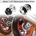 thumbnail image 2 of 14mm Motorcycle Slider Frame Aluminum Alloy Wheel Fairing Protection Crash Pad Protector Guard 46mm 46mm Silver Tone Black 2 Pcs, 2 of 7