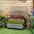 thumbnail image 2 of Outsunny 2 Tier Wooden Raised Bed w/ Trellis Elevated Planter Box, Grey, 2 of 10