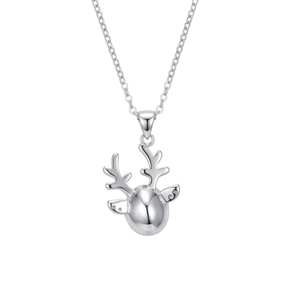 Novellea-Reindeer Head Pendant Necklace for Women & Men, Animal Charm Necklace, Christmas Holiday Fashion Jewelry Gift