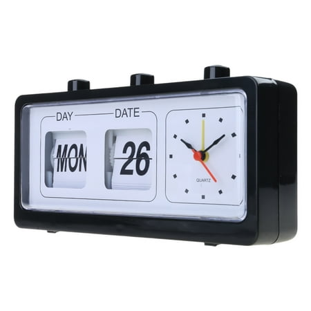 Necvior Vintage Retro Alarm Clock Manual Flipped Calendar Display for Home Desk Decors