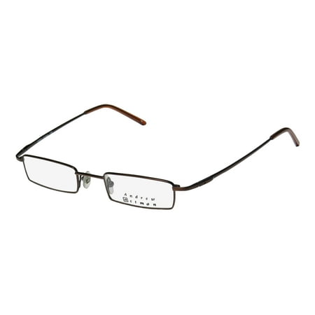 New Andrew Actman Hot Hatch Mens/Womens Rectangular Full-Rim Brown Modern Light Style Frame Demo Lenses 46-20-135 Spring Hinges Eyeglasses/Eye Glasses