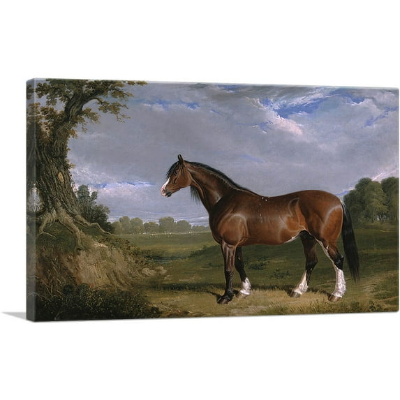 ARTCANVAS A Clydesdale Stallion Canvas Art Print by J.F. Herring Senior - Size: 40" x 26" (1.50" Deep)