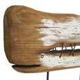 thumbnail image 6 of 25" x 19" Brown Wood Handmade Whale Sculpture with Painted White Accents and Metal Details, by DecMode, 6 of 12