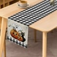 thumbnail image 4 of SUNOLIFE Halloween Pumpkins Table Runner Ghost Buffalo Plaid Kitchen Dining Table Linens 13 x 108 Inch, 4 of 4