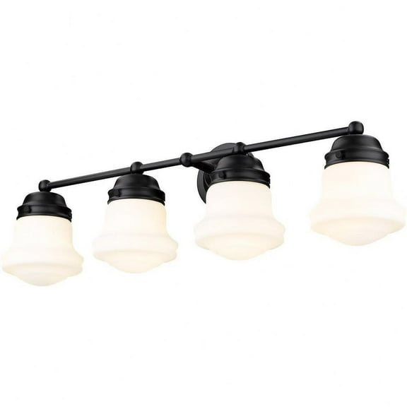 4 Light Vanity Light Fixture in Transitional Style-9.5 inches Tall and 31.5 inches Wide-Matte Black Finish Bailey Street Home 372-Bel-4652419