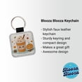 thumbnail image 2 of Kawaii Pumpkin Spice Latte Coffee Faux Leather Square Keychain, 2 of 7