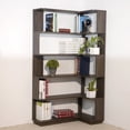 thumbnail image 6 of Leumius 5 Tier Freestanding Bookshelf,Wooden L-Shaped Corner Bookcase with Anti-drop Panel and Anti Tipping Device, Display shelf Open Storage,Dark Brown, 6 of 21