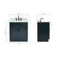 thumbnail image 3 of Ariel Hepburn 31 In. Rectangle Sink Vanity With 0.75 In. Carrara White Countertop In Midnight Blue, 3 of 9