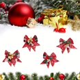 thumbnail image 4 of Christmas Clearance 2024 Christmas Tree Ornaments Christmas Bow with Bells Christmas Tree Bow Print Bow Ties Xmas Decorative Bows for Home Ornament Decoration Christmas Christmas Hot Sales!, 4 of 9