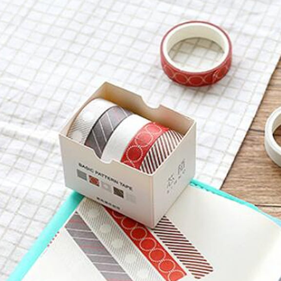 Ynlkorvg Washi Tape Clearance, 5Pcs/Pack Exquisite Rippable Tape Practical Decoration Diy Paper Washi Tape Diy Kits for Adults Wine