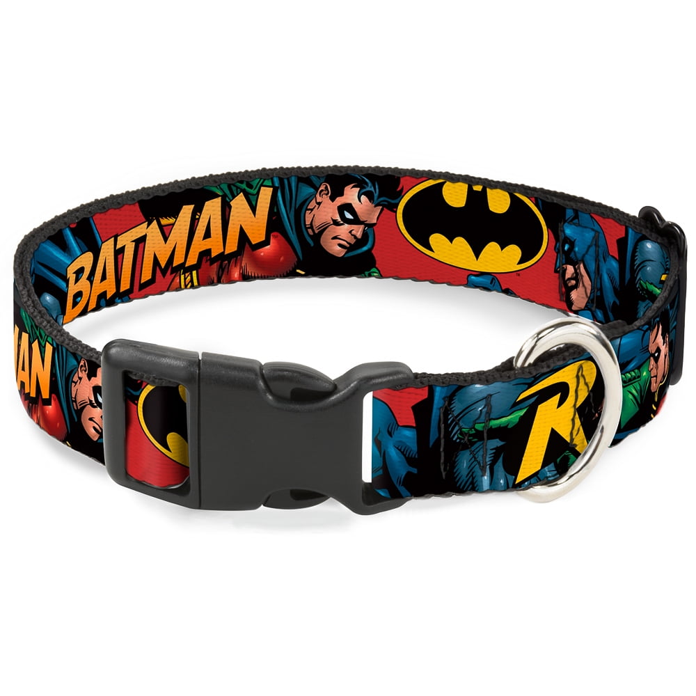 DC Comics Pet Collar, Dog Collar Plastic Buckle, Batman Robin In Action ...