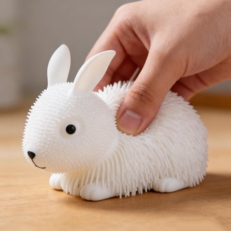 Diceymbol Realistic Spiky Rabbit Shaped Squishy Slow Rebound Squeeze Ball With Soft Bristle Texture Tactile Squishy Stress Relief Portable Quirky For Office Desk Decor 9.05 Inch