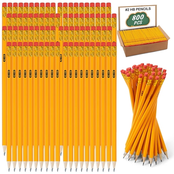 Lápices de escritura IKAYAS #2 HB, 800 unidades, con caja de madera amarilla