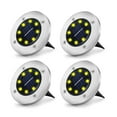 thumbnail image 1 of Solar Ground Lights Disk Lights Solar Powered Waterproof Garden Pathway Outdoor in-Ground Lights with Light Sensor (Warm White 4 Packs), 1 of 7