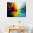 thumbnail image 2 of JEUXUS Large Colorful Landscape Oil Painting Abstract Landscape Canvas Wall Art Lake Scenery Artwork, 2 of 4