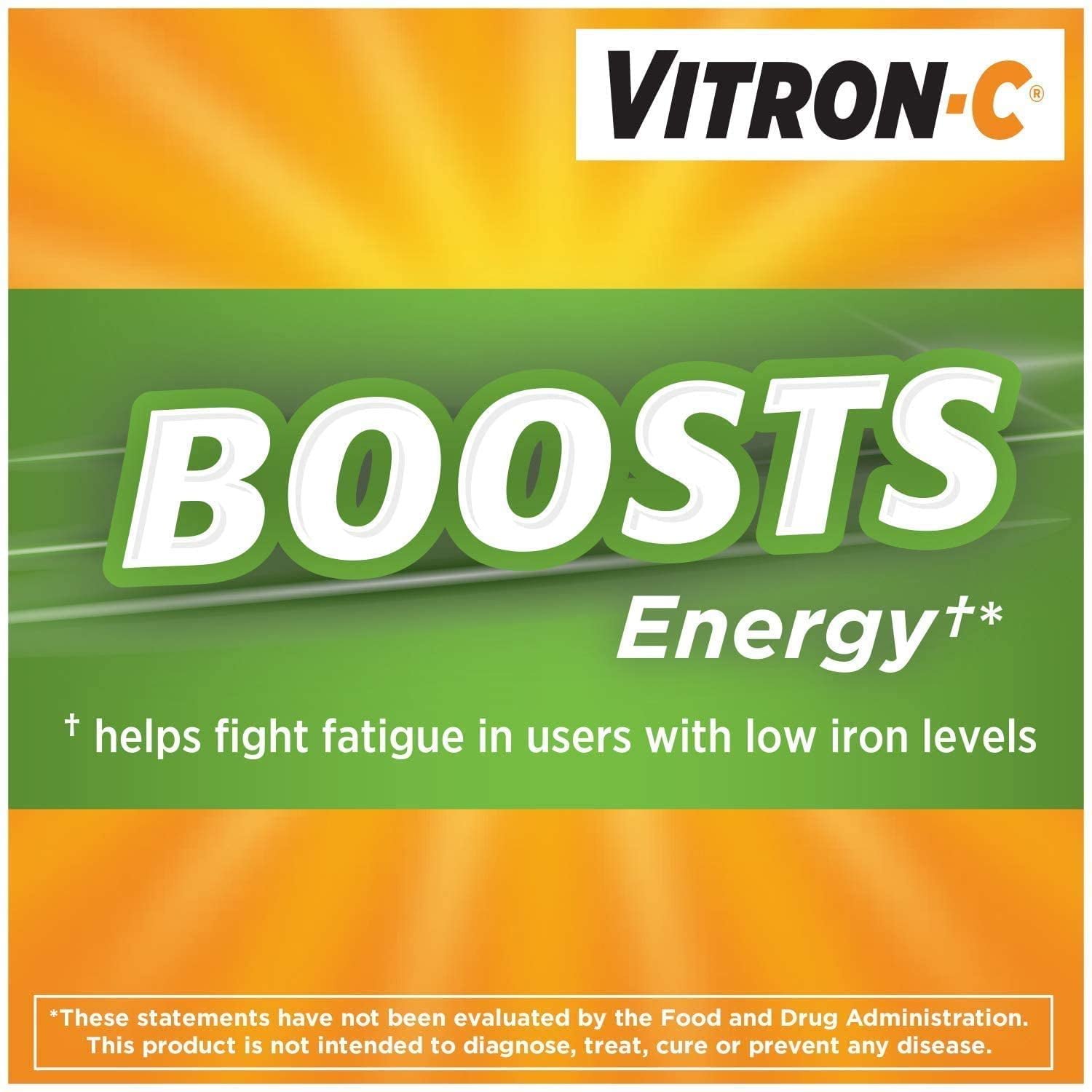 Vitron-C High Potency Iron Plus Vitamin C, Helps Absorb Iron, Gentle on Digestive System, Less Constipation, 60 Coated Tablets (pack of 3)