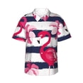 thumbnail image 2 of Picia Pink Flamingos Gentle Cotton Regular Fit Short Sleeve Casual Hawaiian Shirt for Men-3X-Large, 2 of 9
