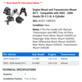 thumbnail image 2 of Engine Mount and Transmission Mount Kit 5 - Compatible with 2003 - 2006 Honda CR-V 2.4L 4-Cylinder 2004 2005, 2 of 2
