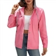 thumbnail image 3 of Chaqueta Vaquera Informal de Larga con Solapa y Botones para Mujer, Estilo Boyfriend, Holgada, A . Rosa L, 3 of 10