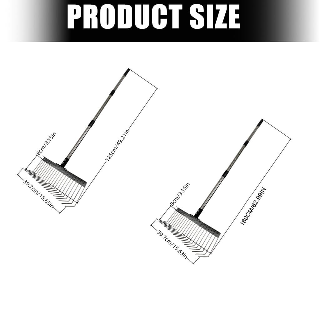Sturdy Steel Rakes With Ergonomic Handle For Efficient Lawn Yard Debris Cleaning And Pet Waste Removal Cleaning Tool