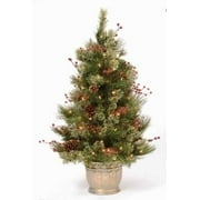 3' Pre-Lit Potted Adirondack Cashmere Pine Artificial Christmas Tree - Clear Lights