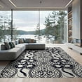 thumbnail image 2 of ODIKA 8'x10' Washable Area Rug Interlocking Scale Border Retro Aesthetic Snake Serpent Vintage Playful for Living Room, Under Sectional, Family , Durable, Non-Slip, 2 of 7