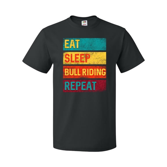 Inktastic Bull Riding Rodeo Eat Sleep Bull Riding Repeat T-Shirt