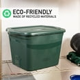 thumbnail image 6 of Rubbermaid 6 Pack Plastic Storage Bins & Lids, 18 Gal Tote Bins, Green, 6 of 9