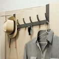 thumbnail image 4 of Over The Door Hooks, Heavy Duty 6 Hook Steel Hanger for Coats Towels Backpacks Hats, Rust Resistant, Scratch Free, Space Saving Door Organizer for Bathroom Bedroom, No Drill Installation, Gray, 4 of 6
