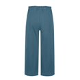 thumbnail image 5 of Jxximdong Pants for Women Women's Linen Wide Leg Pants Casual Loose High Waist Beach Haren Pants Pockets Blue XXXL Trousers, 5 of 9