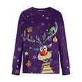 thumbnail image 4 of AOOCHASLIY Winter Clothes for Women Long Sleeve O-Neck Christmas Print Sweatshirt Casual Blouse Tops for Home Casual Work Play, 4 of 5