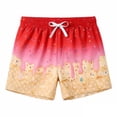 thumbnail image 3 of Kids Kids Swim Trunks With Ice Print Drawstring Elastic Waist Quick Dry Kids Swimsuits 5-6 Years, 3 of 4