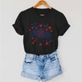 thumbnail image 6 of Short Sleeve Summer T-Shirts for Women Stars Hearts Printed Tops July 4th Outfits Casual Crew Neck Base Tees (3XL, Black 01), 6 of 7