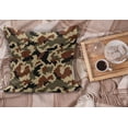 thumbnail image 2 of Camouflage Fluffy Throw Pillow Cushion Cover, Pixel Art Style Blending in Environment Pattern Abstract Fashion Design, Decorative Square Accent Pillow Case, 16" x 16", Brown Black Sepia, by Ambesonne, 2 of 5