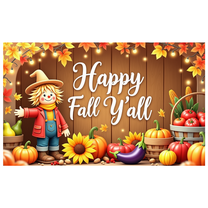 Colorful Design Happy Fall Banner Scarecrow Decor Happy Fall Y'all Pumpkin Decoration Harvest Theme for Autumn Gathering Thanksgiving Party Home Decoration