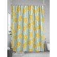 thumbnail image 5 of Shower Curtains Yellow Lemon Stripes Bath Curtain Summer Fruit White Blue Waterproof Bathroom Shower Curtain Set with Hooks Decoration 72 x 72 Inches, 5 of 7