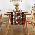 thumbnail image 3 of 5X Linen Red and Black Check Christmas Table Runner 72 Inches Long Seasonal Winter Christmas Table Decoration, 3 of 6
