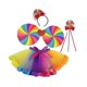 thumbnail image 4 of Disfraz infantil de malla, cómodo, con capas de arcoíris, para mascaradas navideñas. 4 piezas, 4 of 8